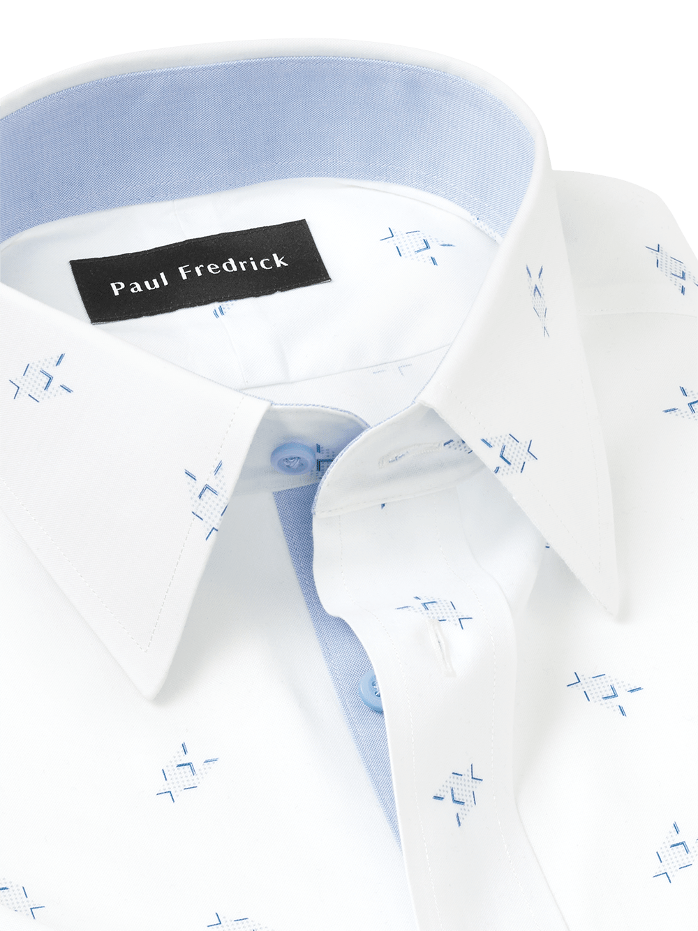 Alternate Image of Non-iron Cotton Houndstooth Print Dress Shirt With Contrast Trim-2