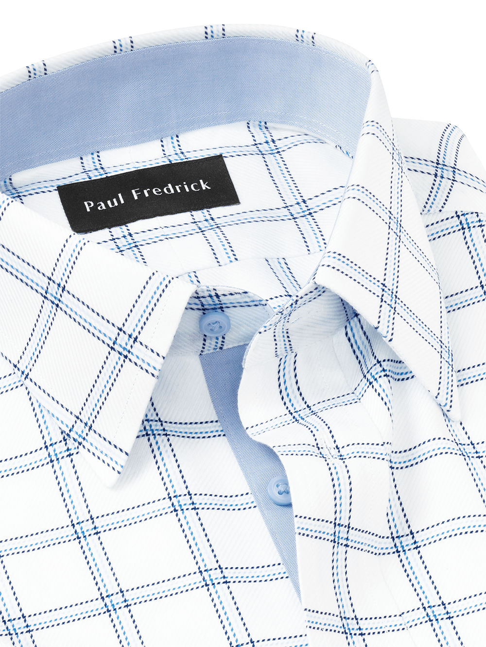 Alternate Image of Non-iron Cotton Windowpane Dress Shirt With Contrast Trim-2