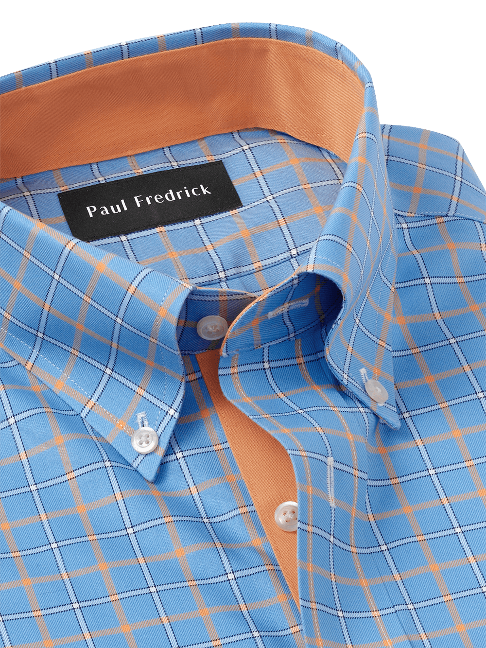 Alternate Image of Non-iron Cotton Check Dress Shirt With Contrast Trim-3