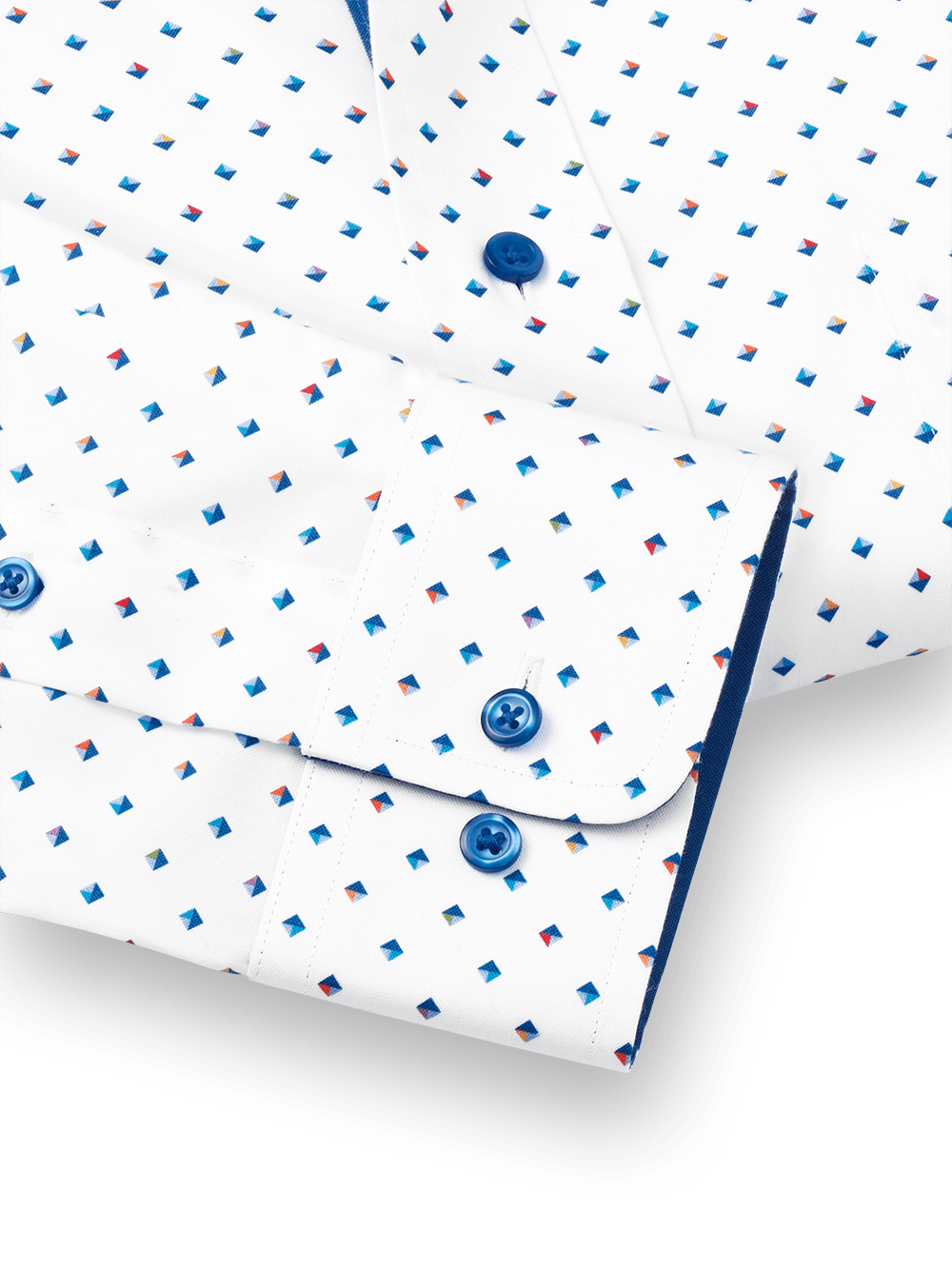 Alternate Image of Non-iron Cotton Diamond Print Dress Shirt With Contrast Trim-3