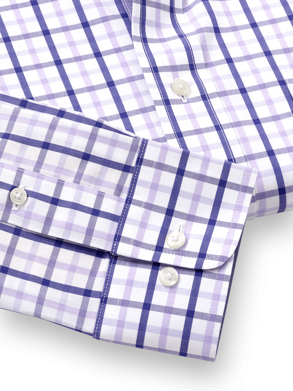Alternate Image of Non-iron Cotton Check Dress Shirt With Contrast Trim-3