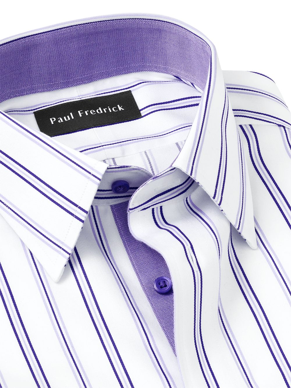 Alternate Image of Non-iron Cotton Stripe Dress Shirt With Contrast Trim-2