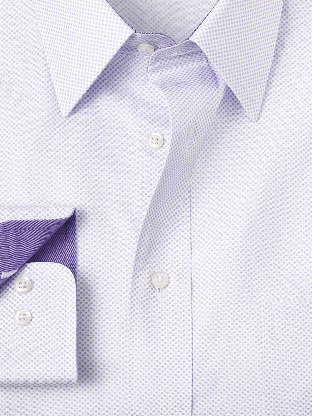 Alternate Image of Non-iron Cotton Circle Print Dress Shirt With Contrast Trim-1