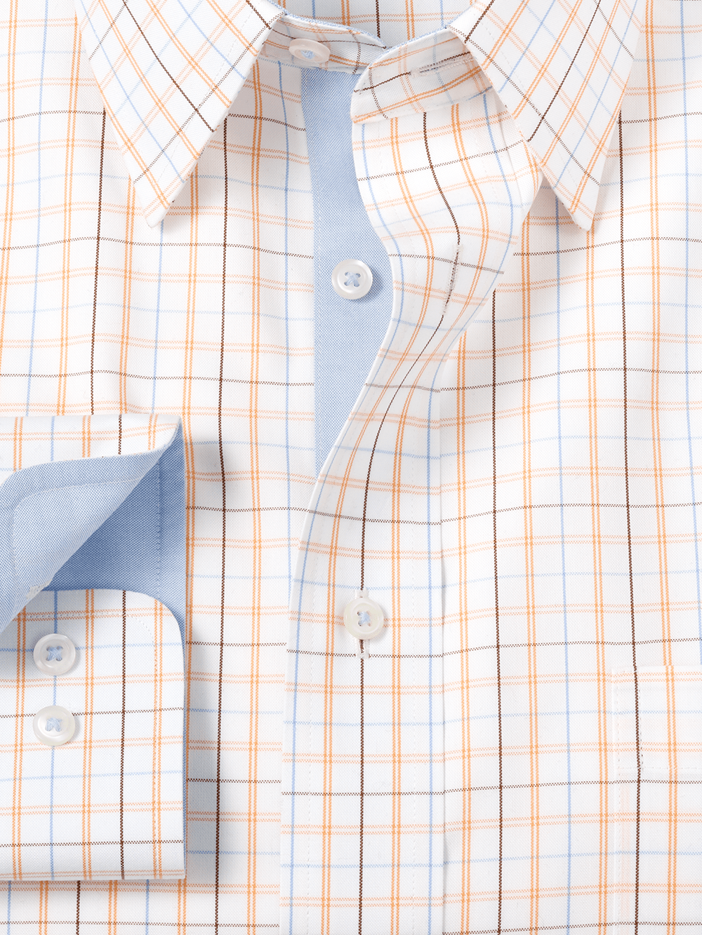 Alternate Image of Non-iron Cotton Tattersall Dress Shirt With Contrast Trim-1