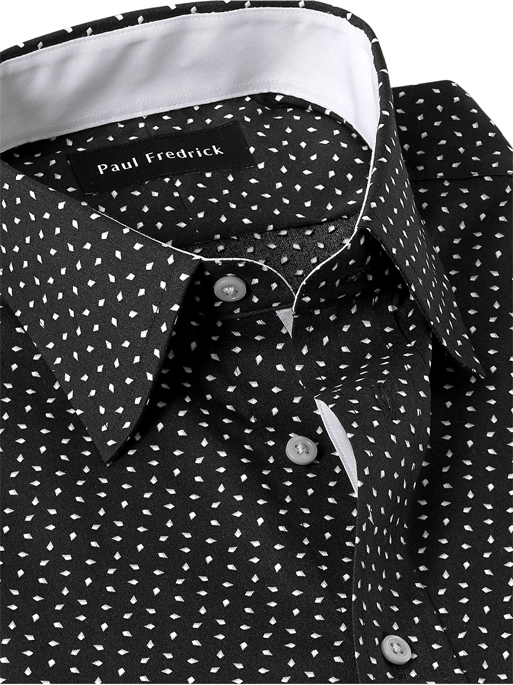 Alternate Image of Non-iron Cotton Geometric Print Dress Shirt With Contrast Trim-2