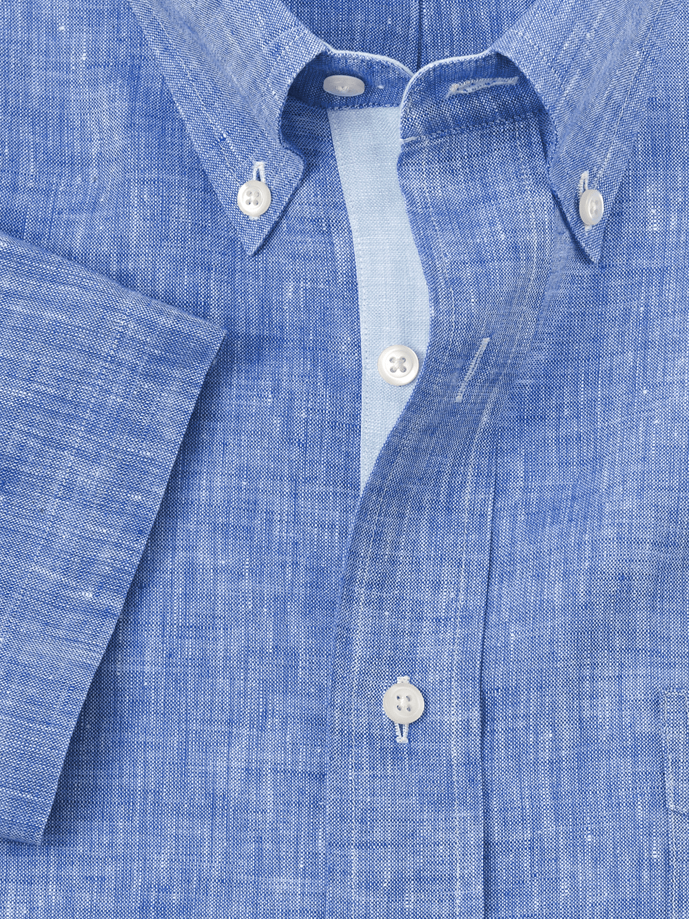 Alternate Image of Non-iron Linen Solid Dress Shirt With Contrast Trim-1