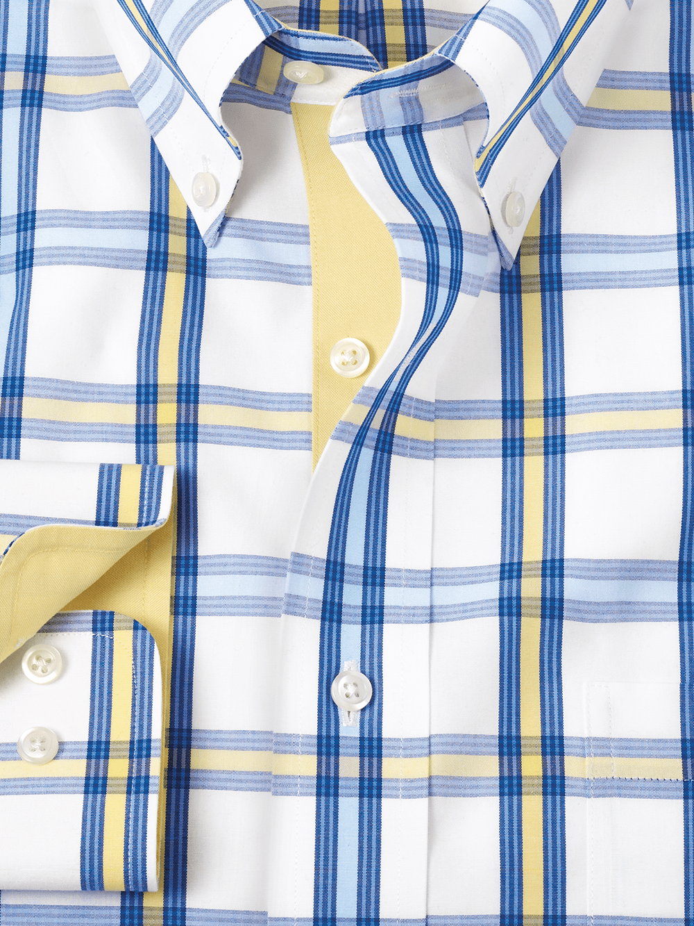 Alternate Image of Non-iron Cotton Windowpane Dress Shirt With Contrast Trim-1