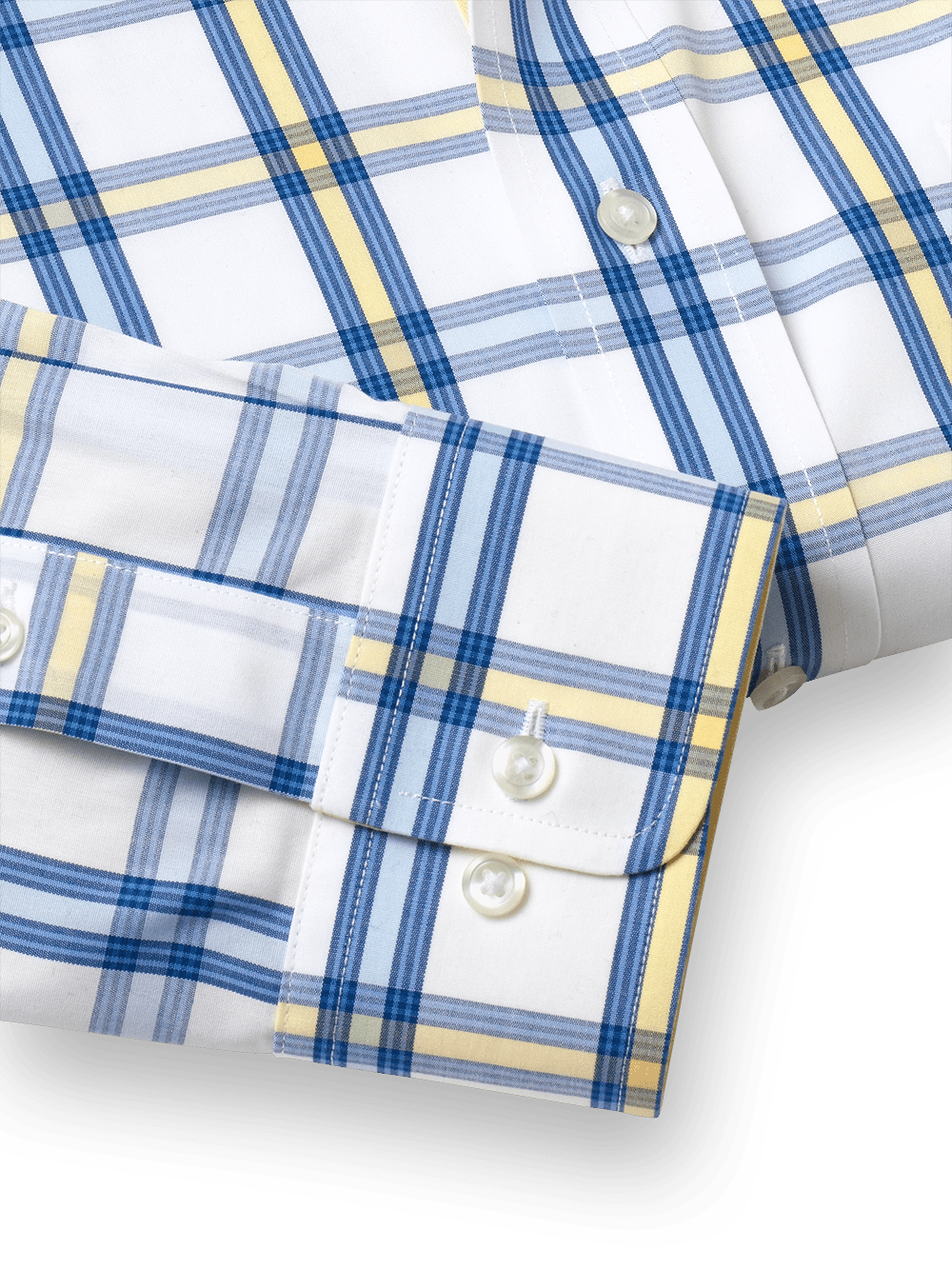Alternate Image of Non-iron Cotton Windowpane Dress Shirt With Contrast Trim-3