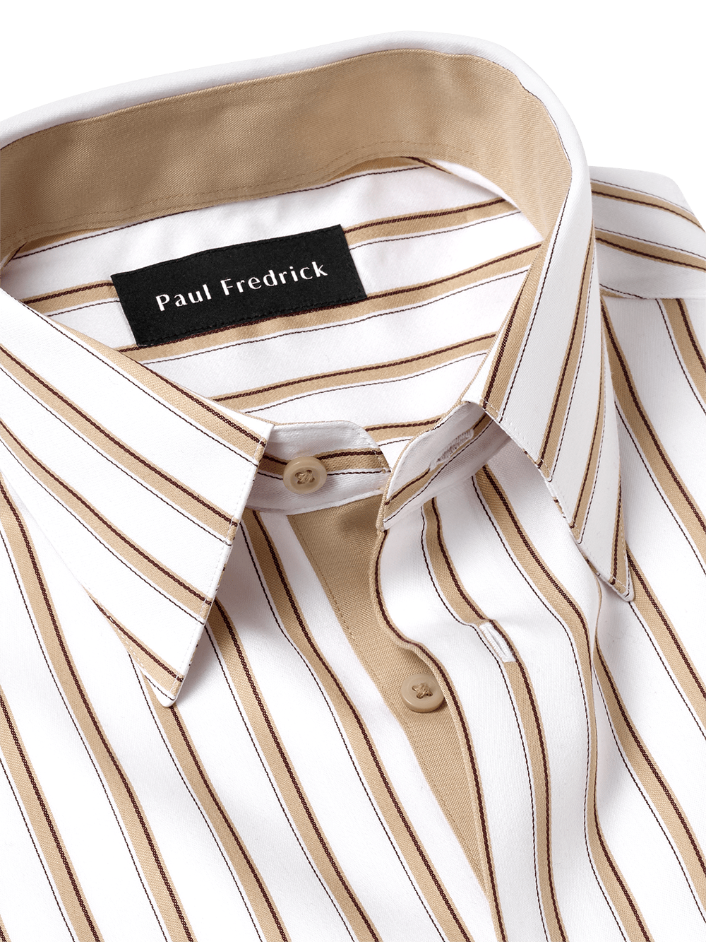 Alternate Image of Non-iron Cotton Stripe Dress Shirt With Contrast Trim-3