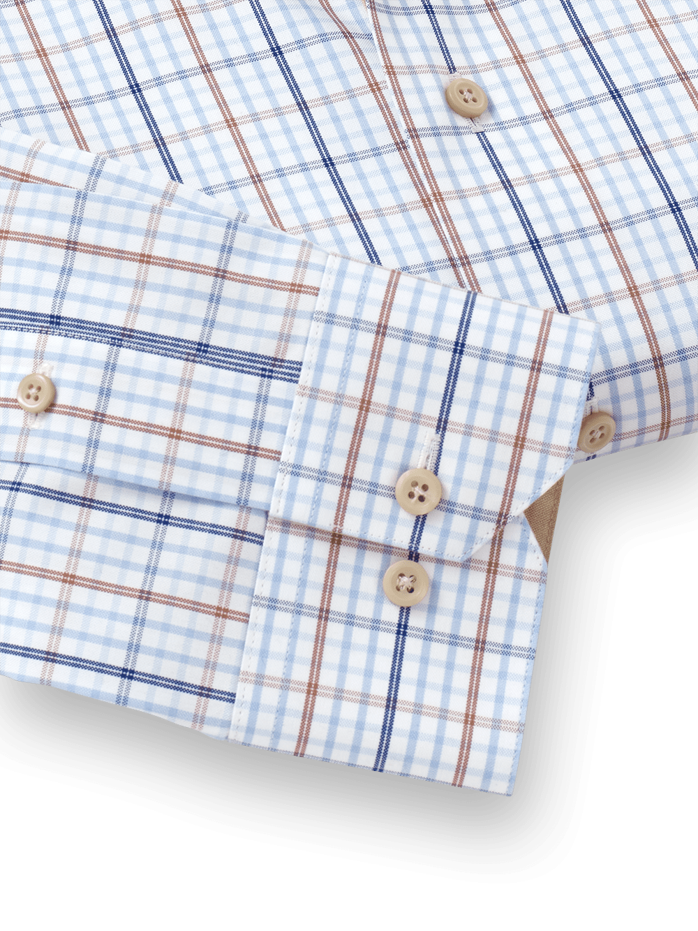 Alternate Image of Non-iron Cotton Tattersall Dress Shirt With Contrast Trim-3