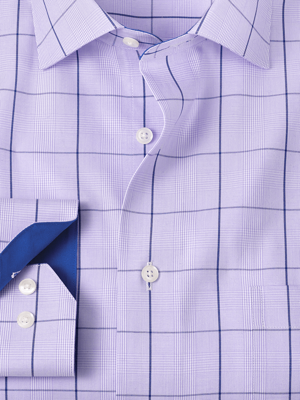 Alternate Image of Non-iron Cotton Check Dress Shirt With Contrast Trim-2