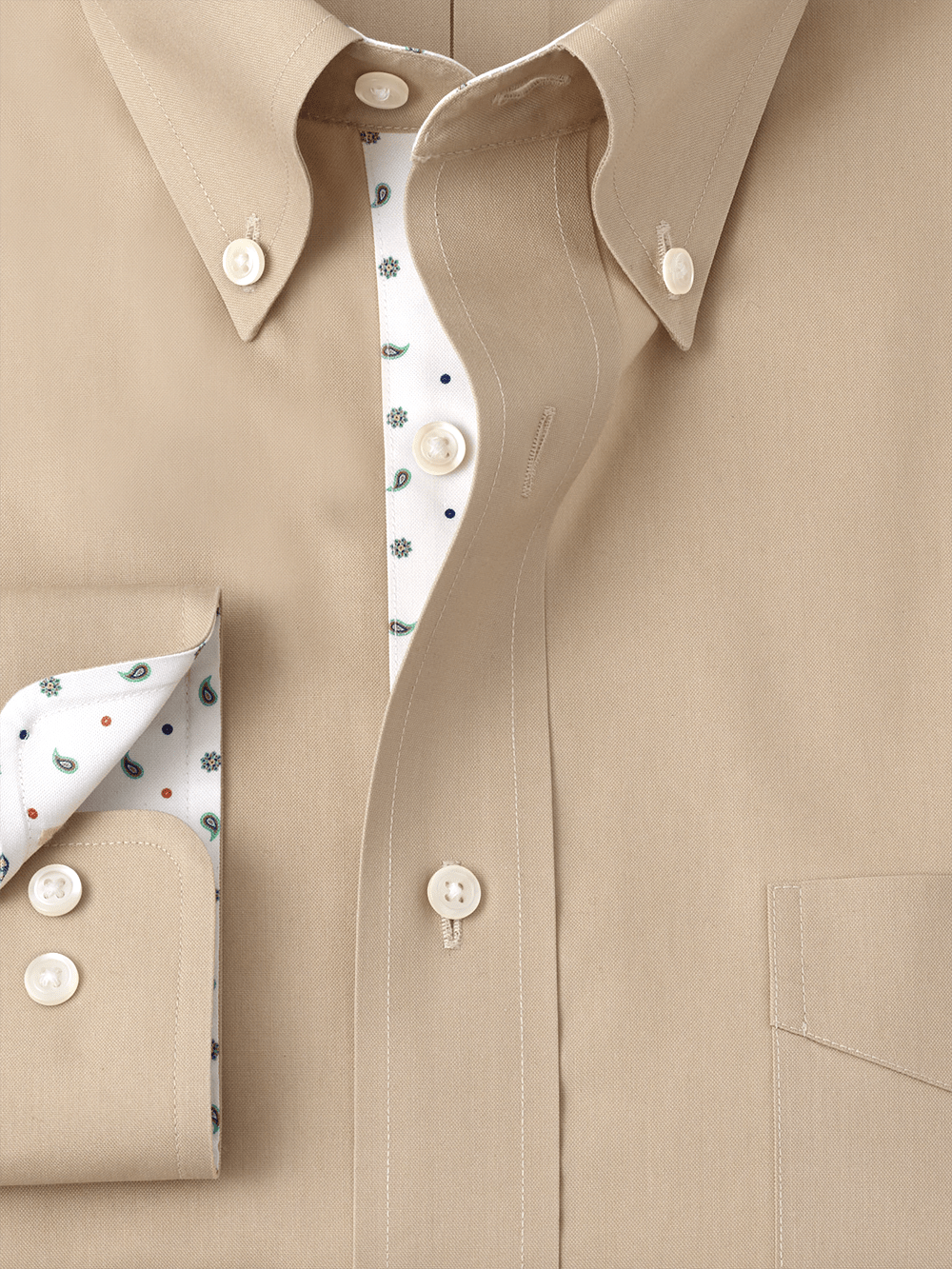 Alternate Image of Non-iron Cotton Solid Dress Shirt With Contrast Trim-1