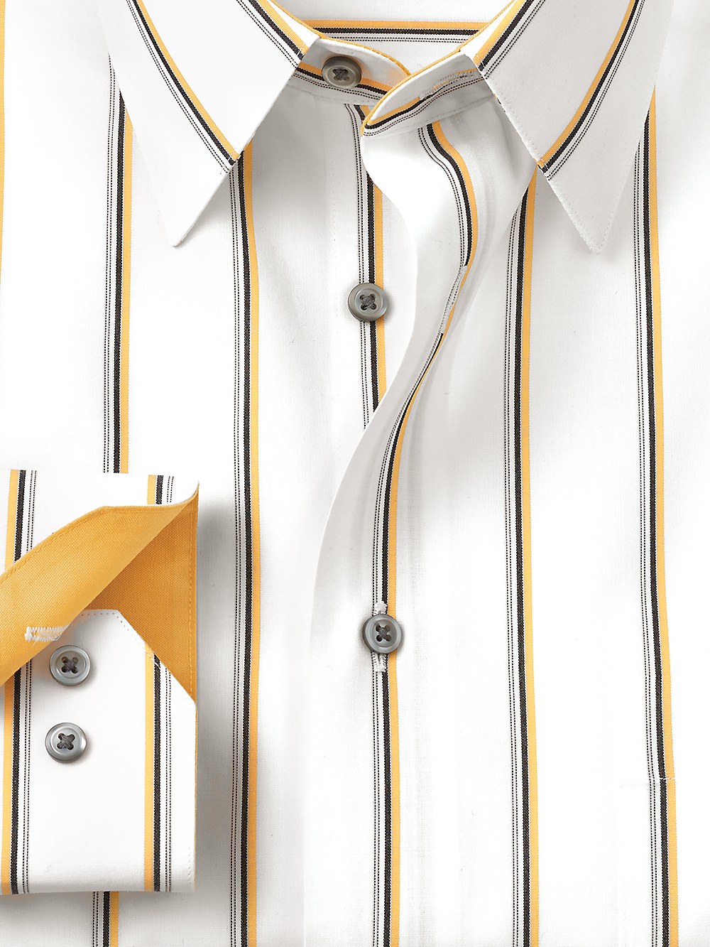 Alternate Image of Non-iron Cotton Stripe Dress Shirt With Contrast Trim-1