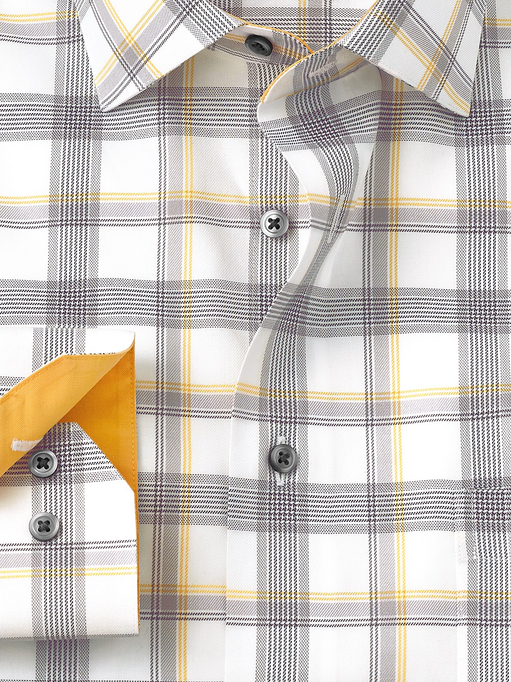 Alternate Image of Non-iron Cotton Check Dress Shirt With Contrast Trim-1