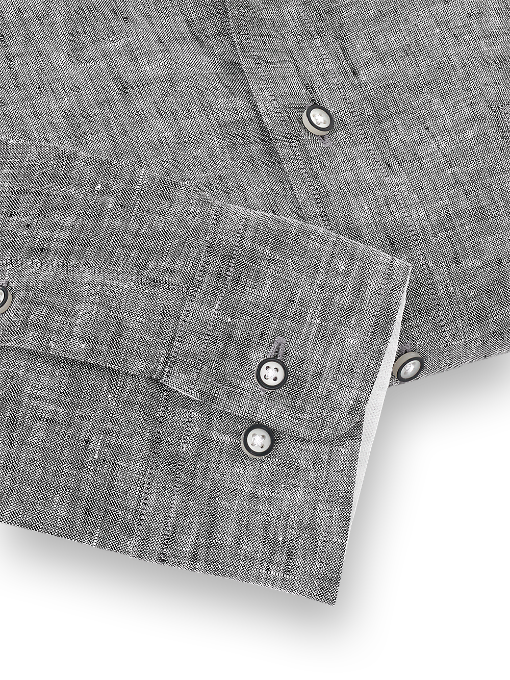 Alternate Image of Linen Solid Dress Shirt With Contrast Trim-3