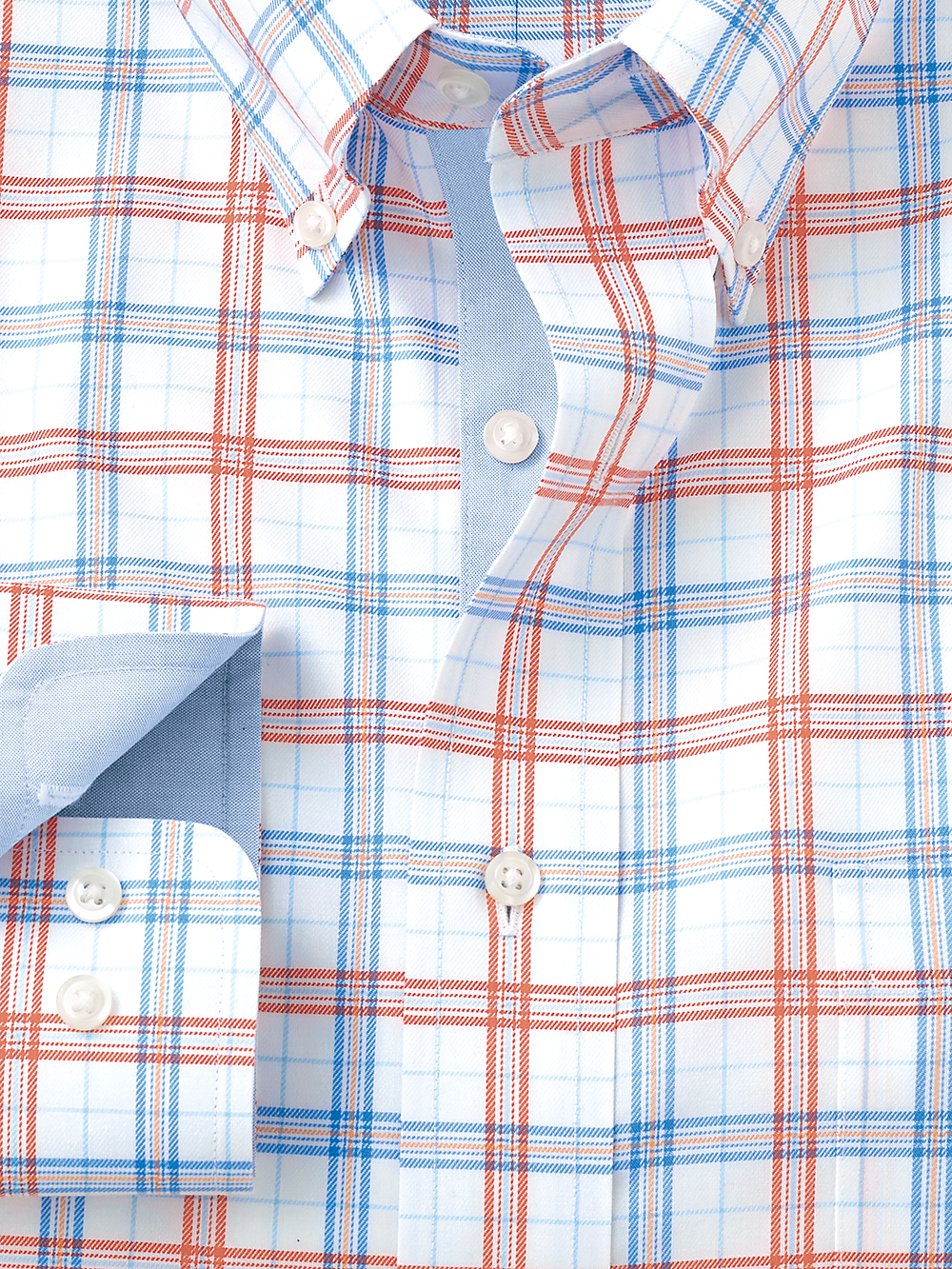 Alternate Image of Non-iron Cotton Windowpane Dress Shirt With Contrast Trim-1