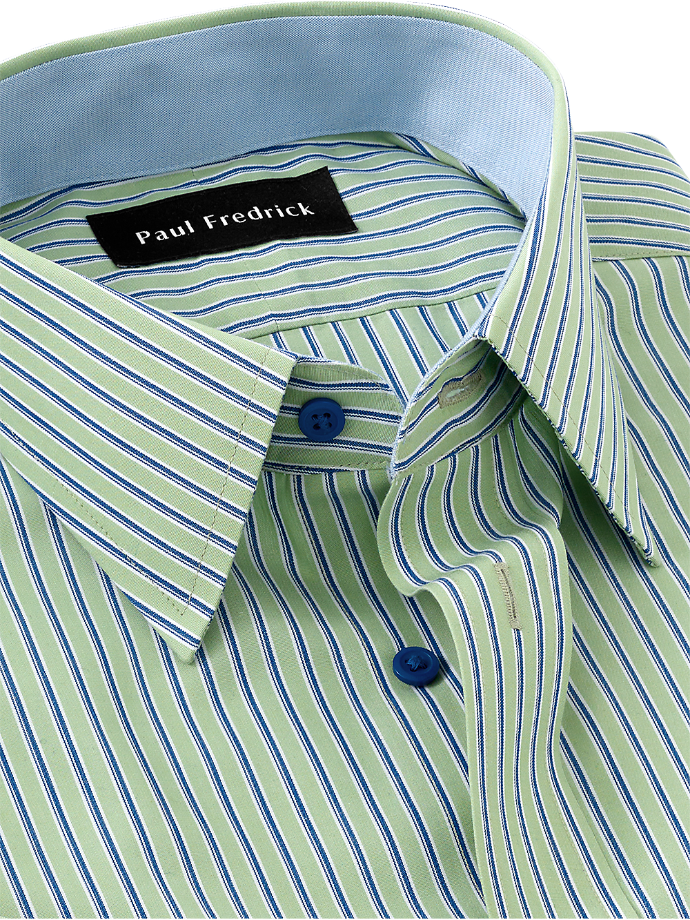 Alternate Image of Non-iron Cotton Stripe Dress Shirt With Contrast Trim-2