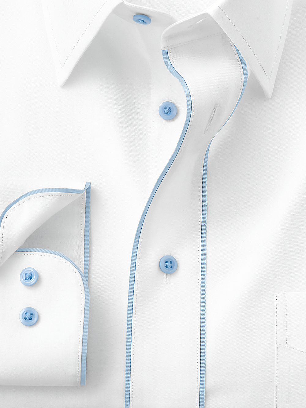 Alternate Image of Non-iron Cotton Solid Dress Shirt With Contrast Trim-1