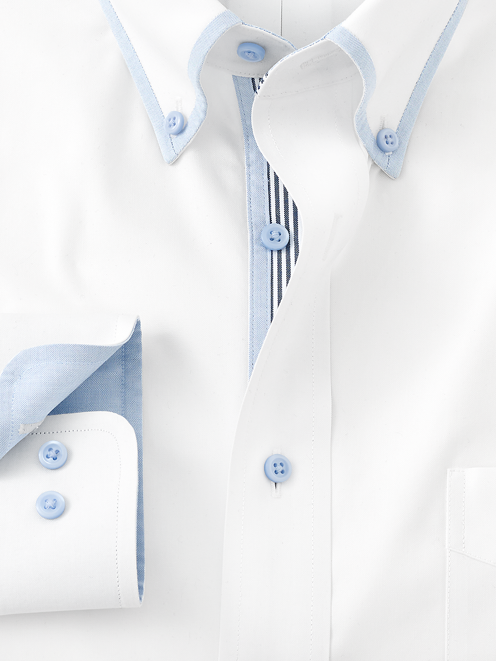 Alternate Image of Non-iron Cotton Solid Dress Shirt With Contrast Trim-1