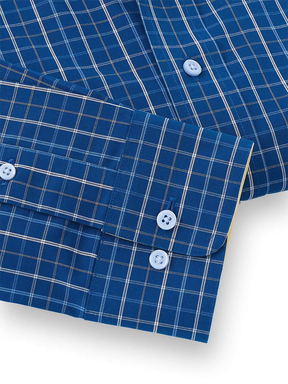 Alternate Image of Non-iron Cotton Tattersall Dress Shirt With Contrast Trim-3