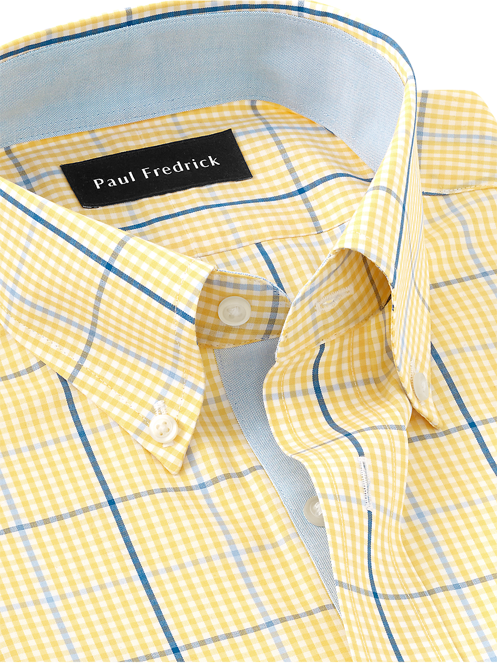 Alternate Image of Non-iron Cotton Windowpane Dress Shirt With Contrast Trim-2