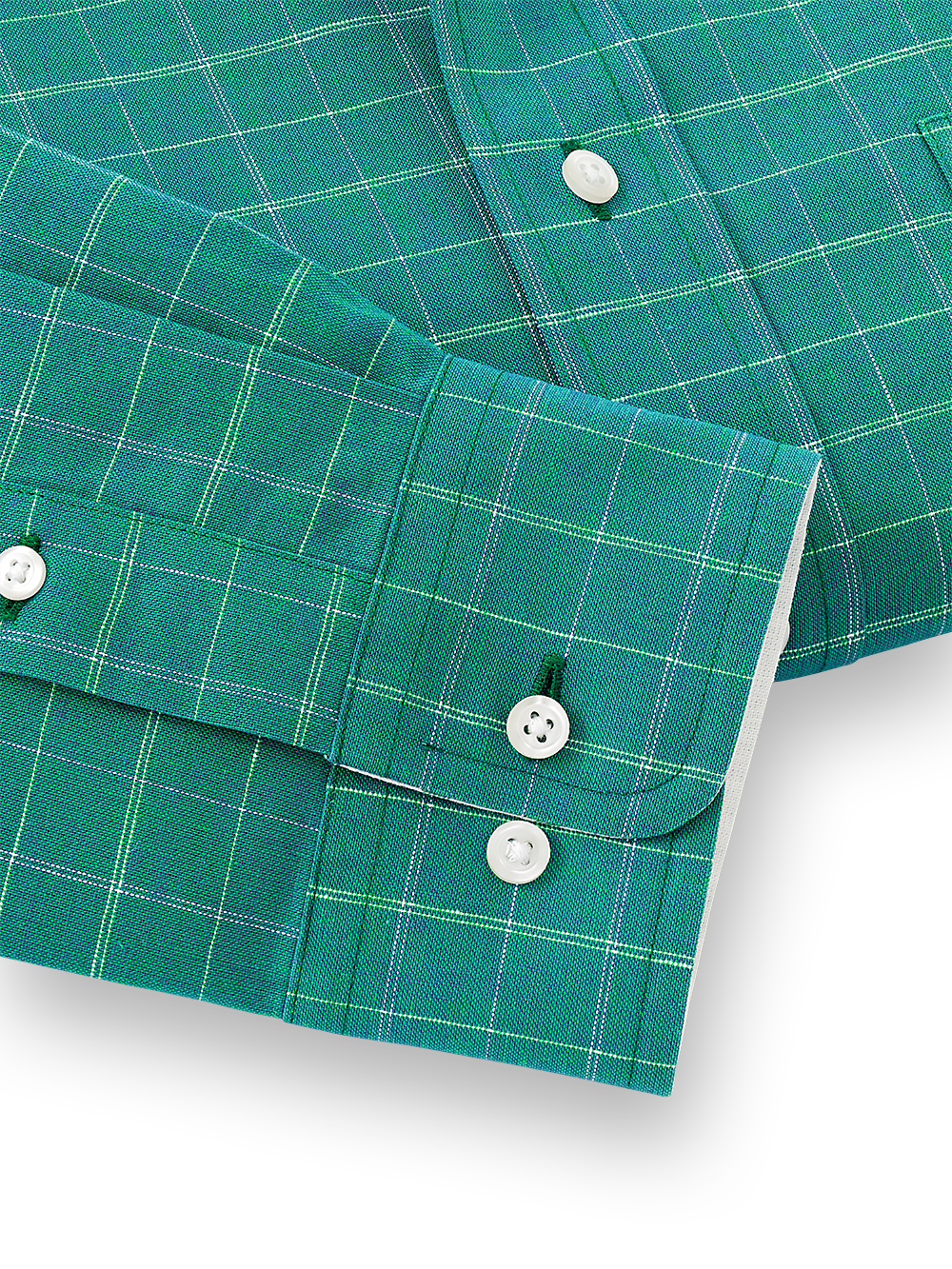 Alternate Image of Non-iron Cotton/linen Check Dress Shirt With Contrast Trim-3