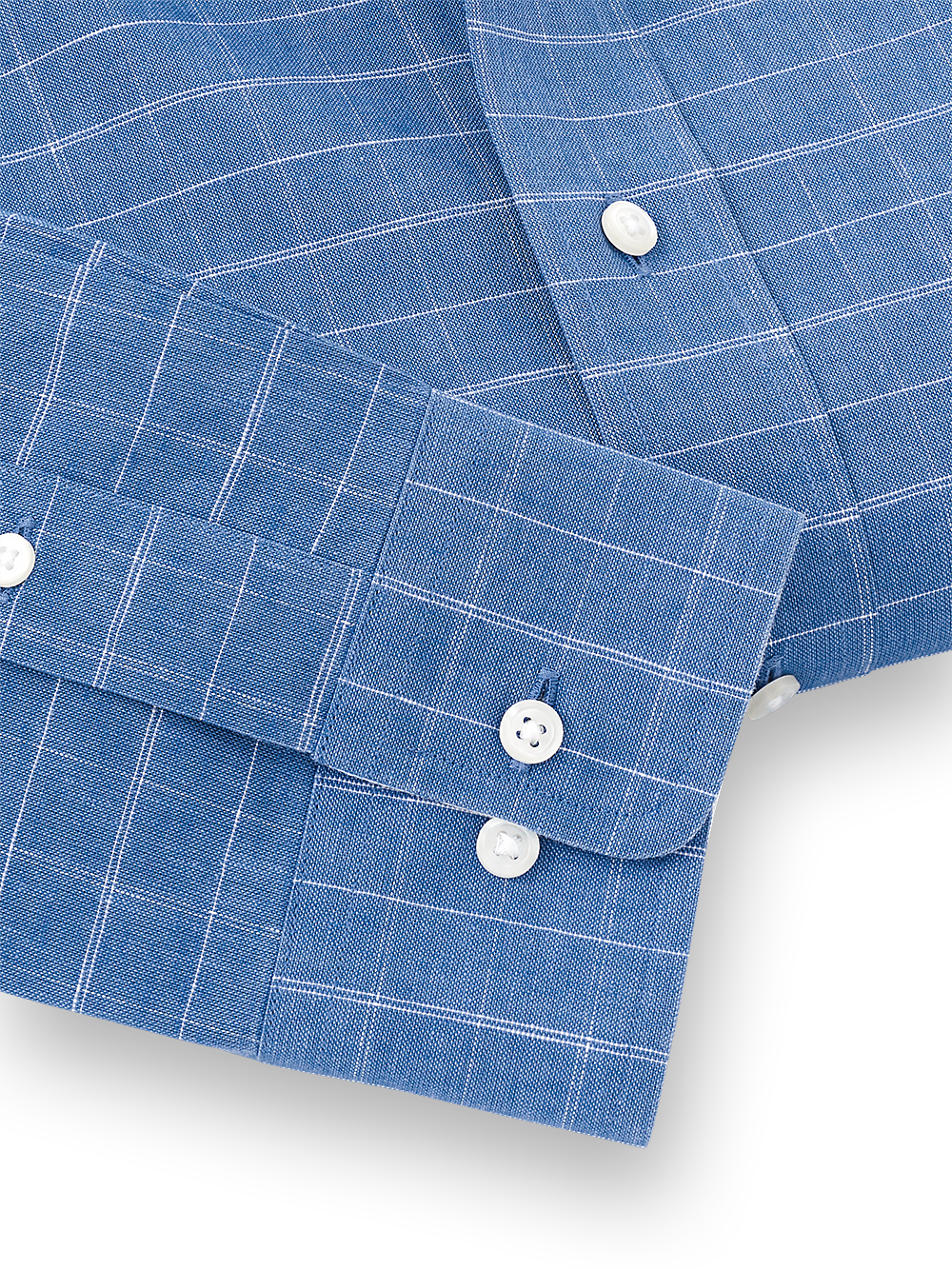 Alternate Image of Non-iron Cotton/linen Check Dress Shirt With Contrast Trim-4