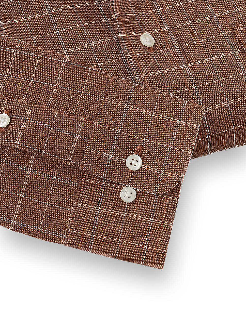 Alternate Image of Non-iron Cotton/linen Check Dress Shirt With Contrast Trim-3