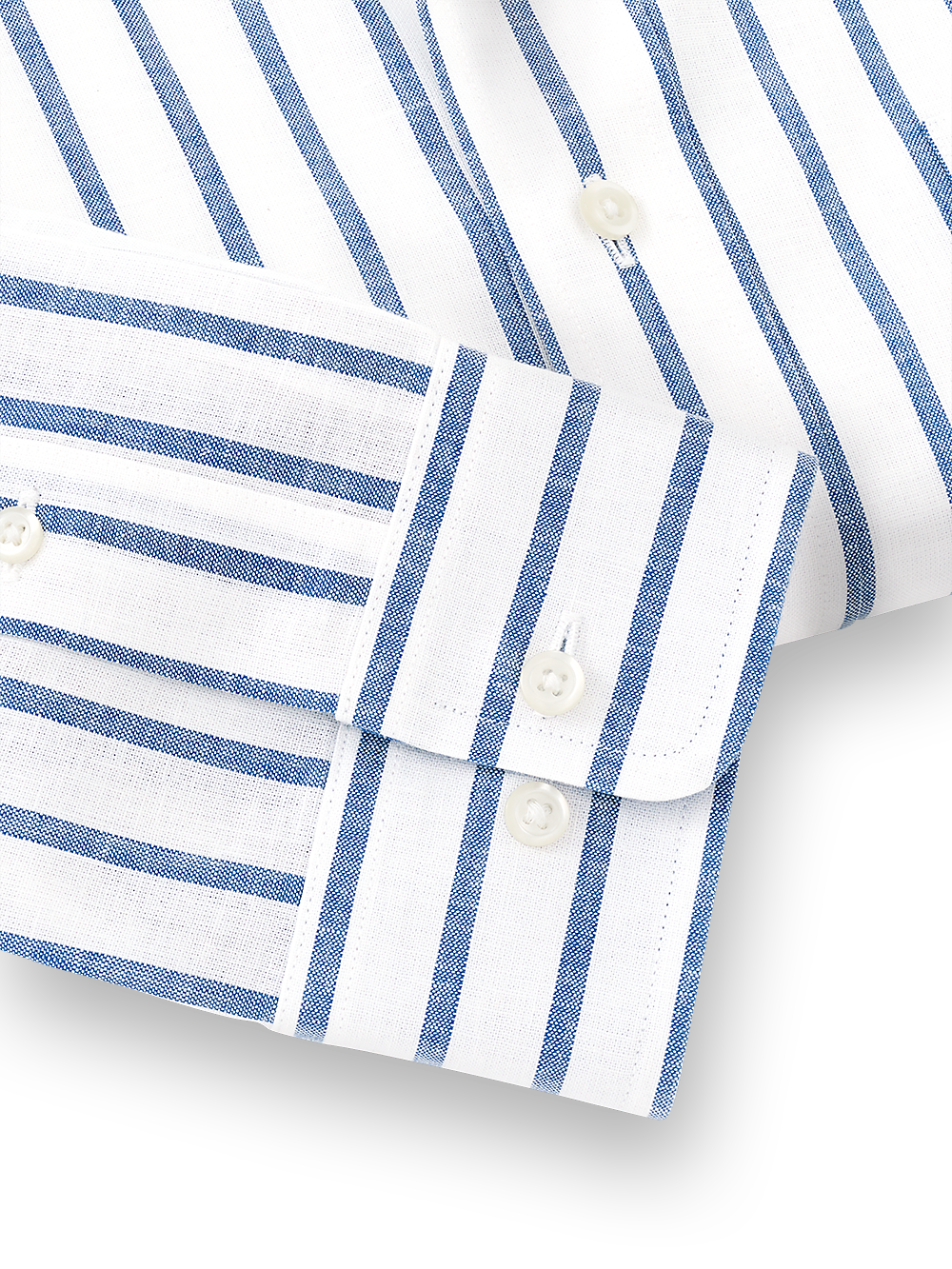 Alternate Image of Non-iron Cotton/linen Stripe Dress Shirt With Contrast Trim-3