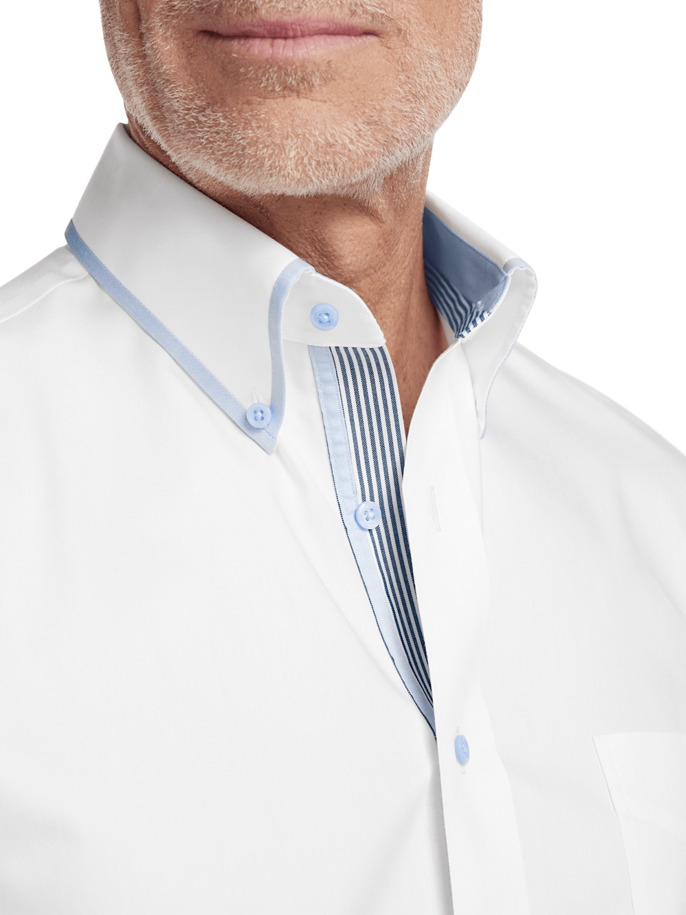Alternate Image of Non-iron Cotton Solid Dress Shirt With Contrast Trim-2