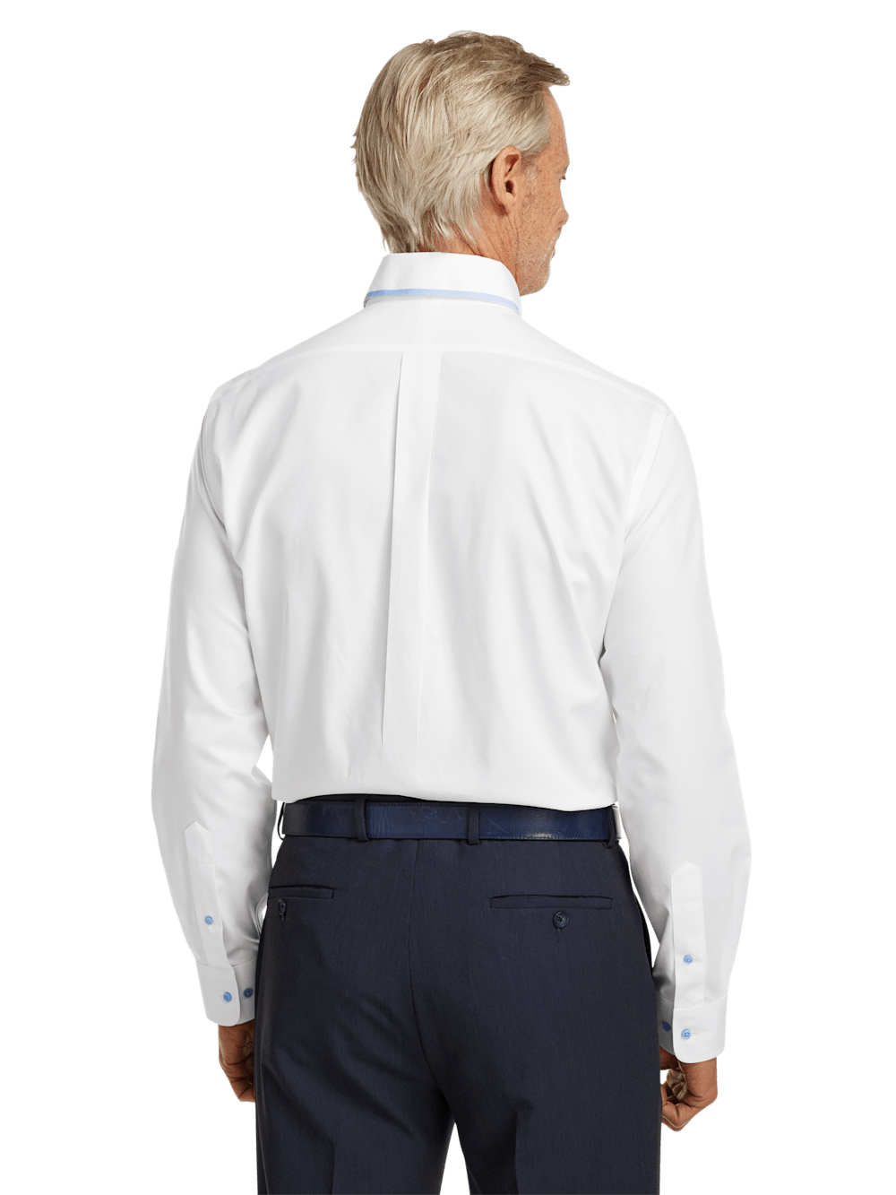 Alternate Image of Non-iron Cotton Solid Dress Shirt With Contrast Trim-4