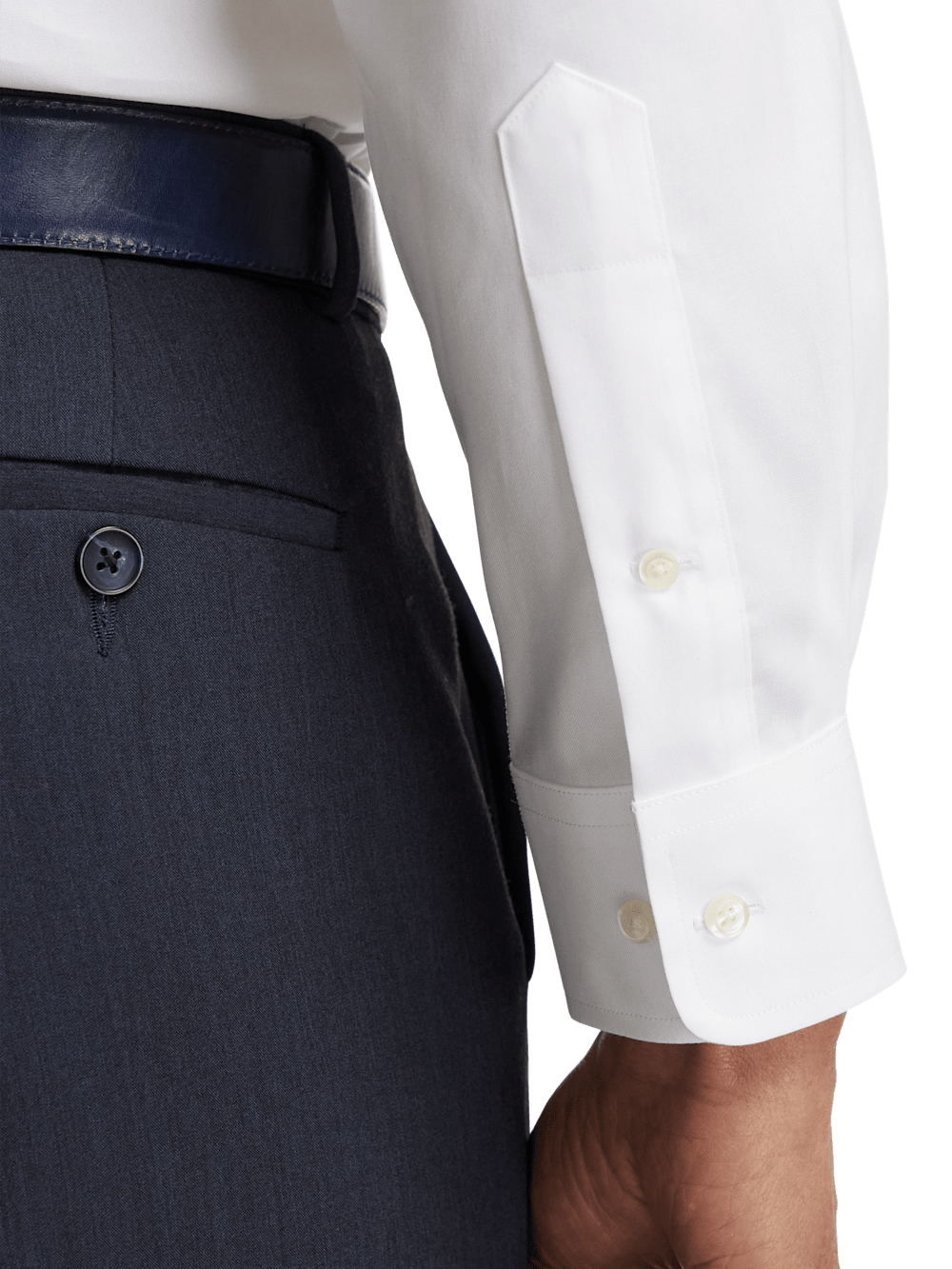 Alternate Image of Non-iron Cotton Solid Dress Shirt With Contrast Trim-3