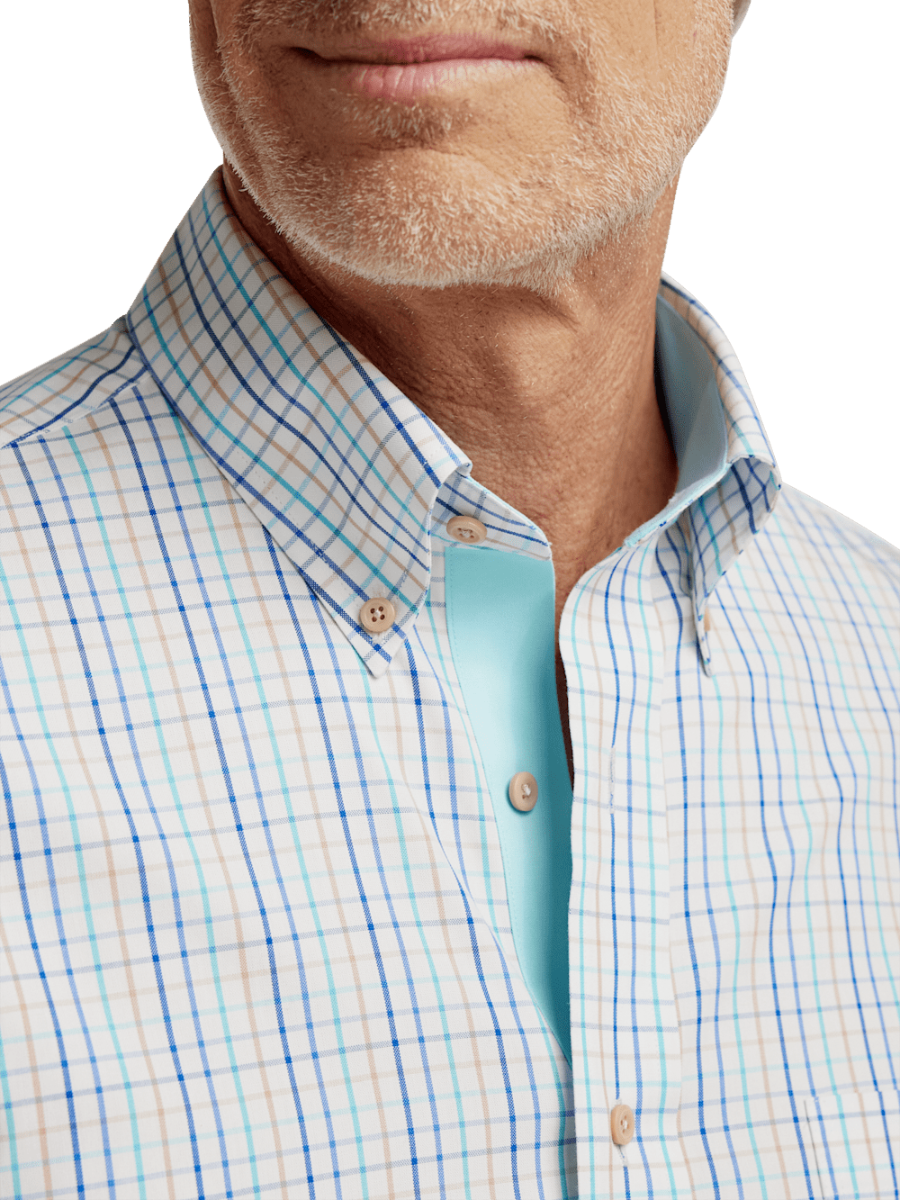 Alternate Image of Non-iron Cotton Check Dress Shirt With Contrast Trim-2