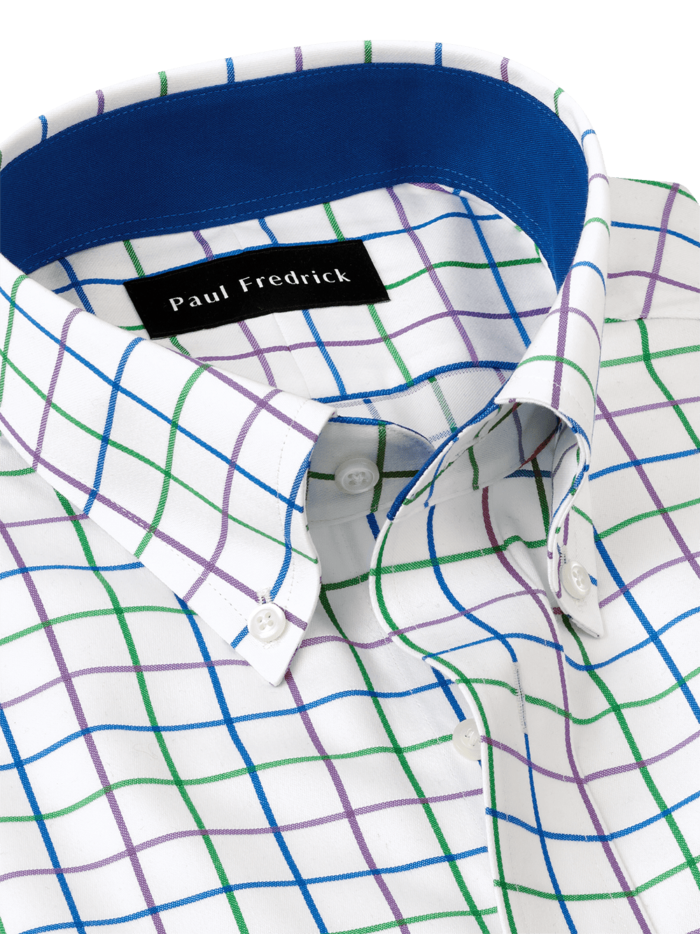 Alternate Image of Non-iron Cotton Check Dress Shirt With Contrast Trim-6