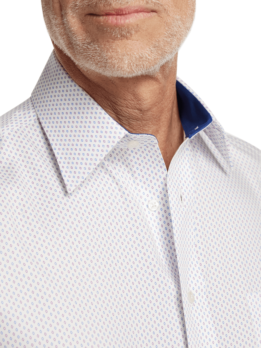 Alternate Image of Non-iron Cotton Geometric Dress Shirt With Contrast Trim-2
