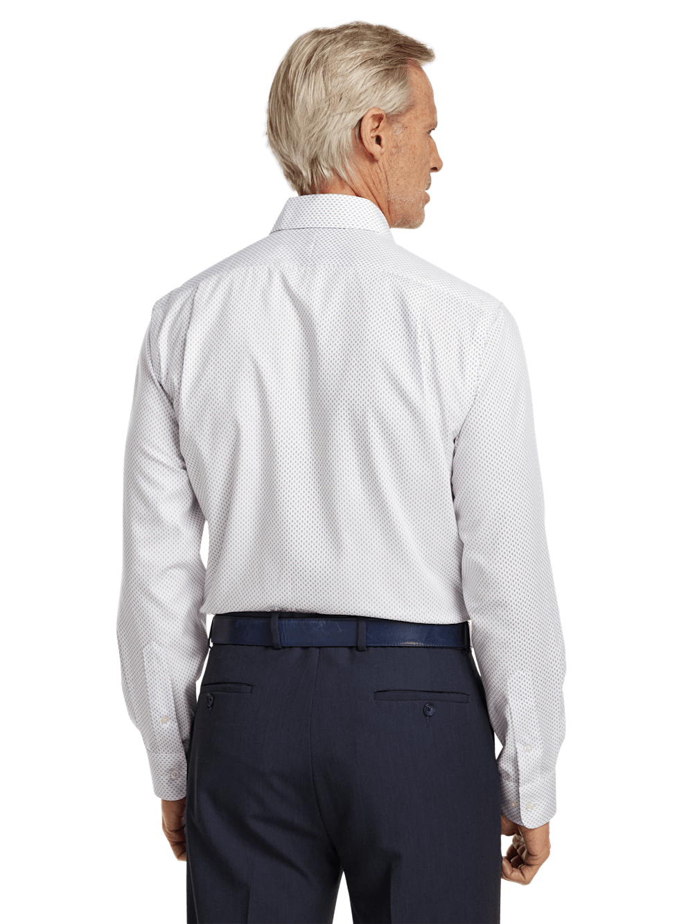 Alternate Image of Non-iron Cotton Geometric Dress Shirt With Contrast Trim-4