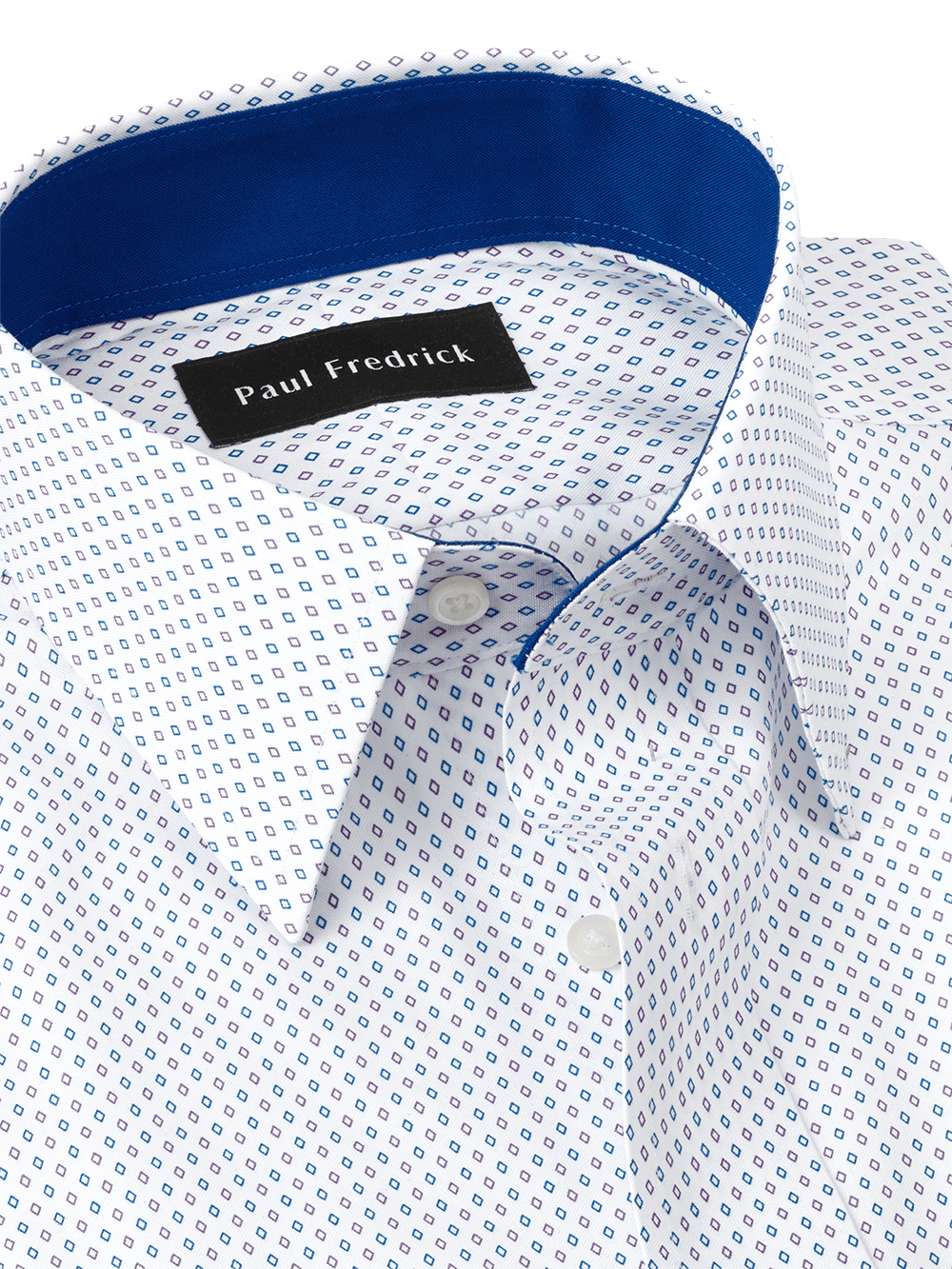 Alternate Image of Non-iron Cotton Geometric Dress Shirt With Contrast Trim-6
