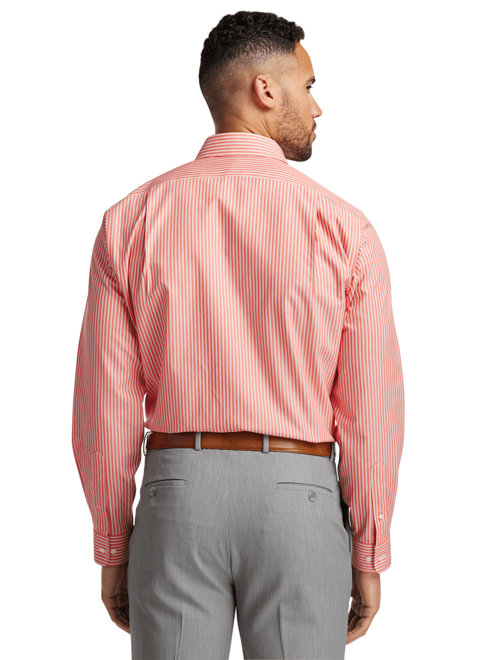 Alternate Image of Non-iron Cotton Stripe Dress Shirt With Contrast Trim-4