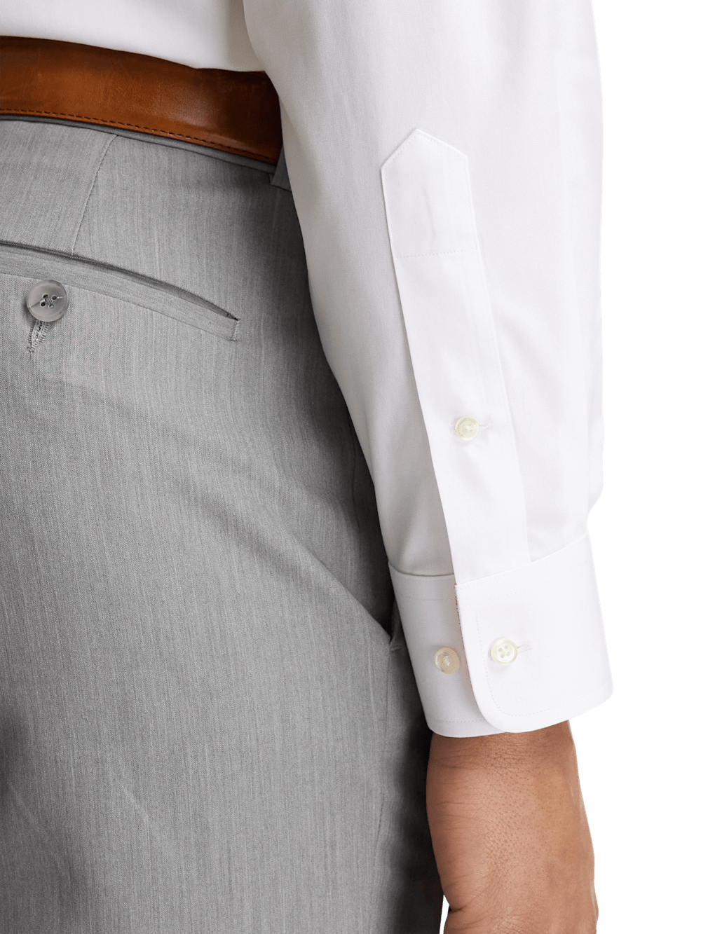Alternate Image of Non-iron Cotton Solid Dress Shirt With Contrast Trim-3