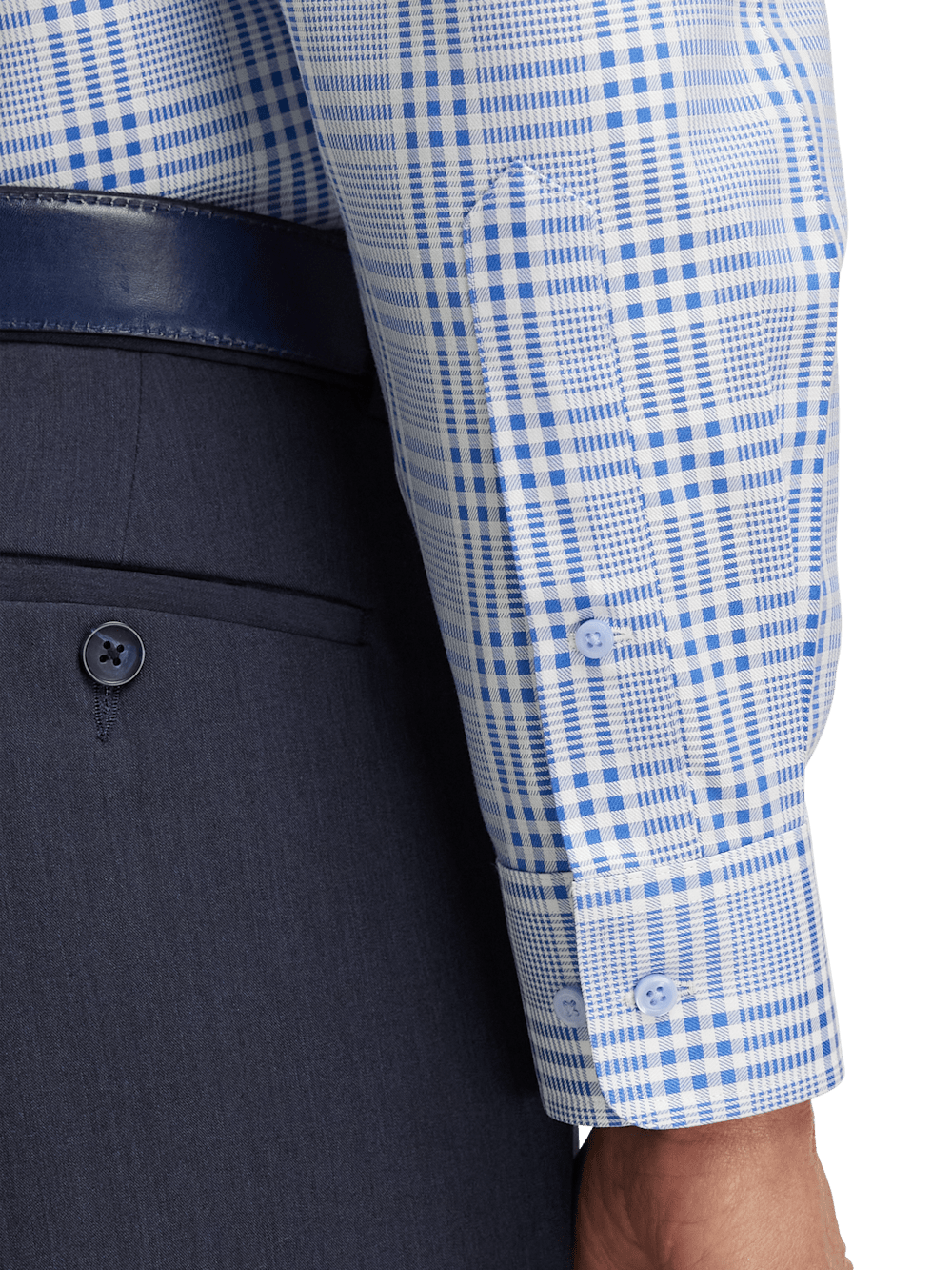 Alternate Image of Non-iron Cotton Plaid Dress Shirt With Contrast Trim-3