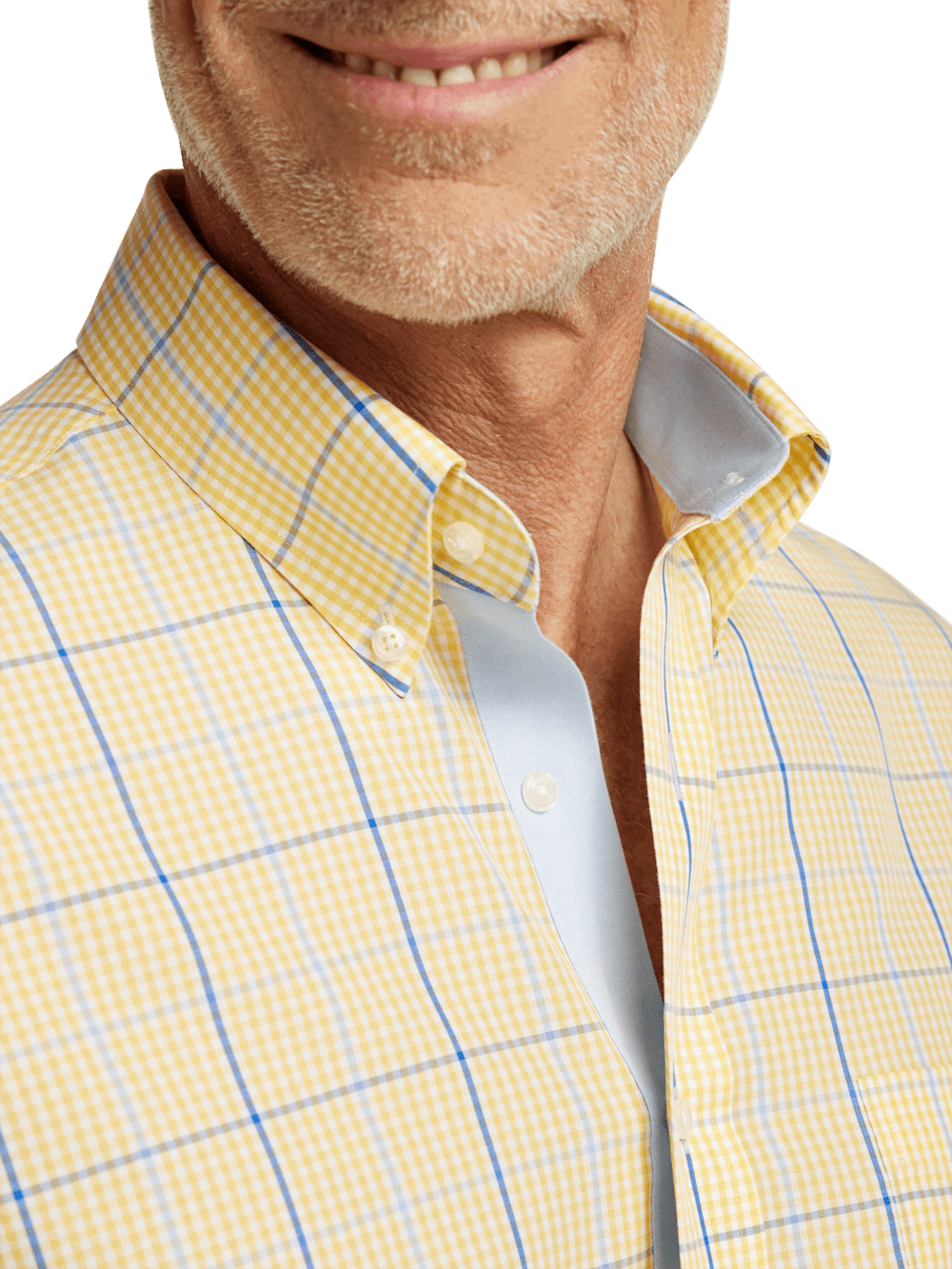 Alternate Image of Non-iron Cotton Windowpane Dress Shirt With Contrast Trim-2