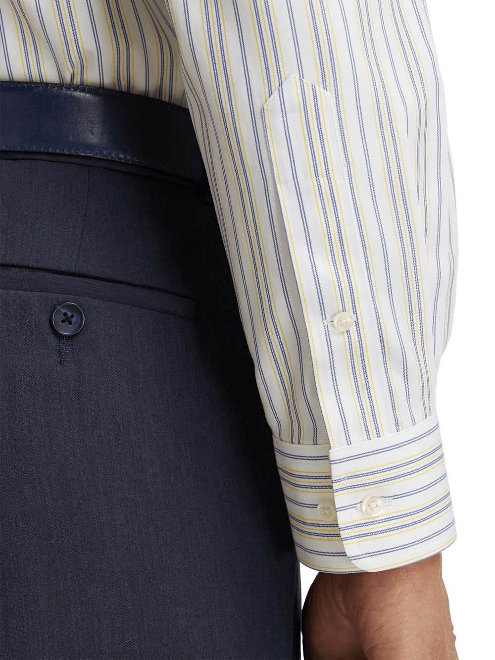 Alternate Image of Non-iron Cotton Stripe Dress Shirt With Contrast Trim-3