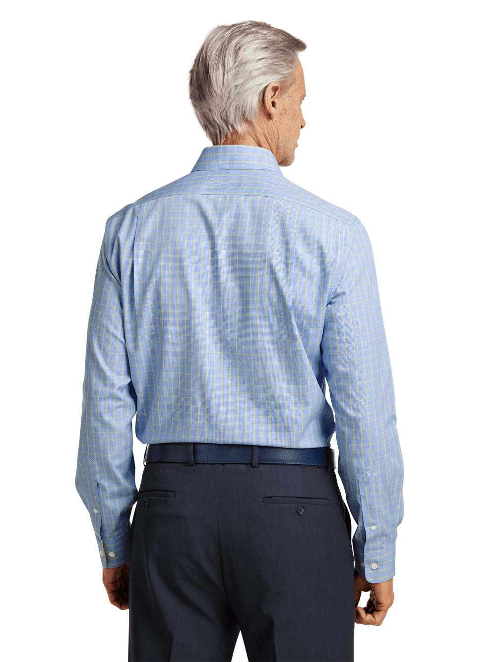Alternate Image of Non-iron Cotton Tattersall Dress Shirt With Contrast Trim-4