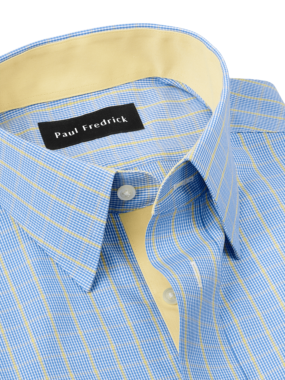 Alternate Image of Non-iron Cotton Tattersall Dress Shirt With Contrast Trim-6