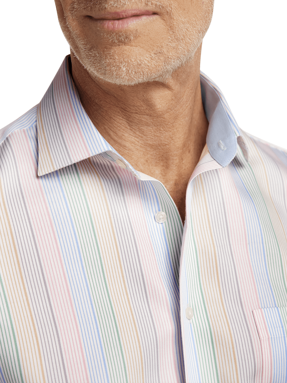 Alternate Image of Non-iron Cotton Stripe Dress Shirt With Contrast Trim-2