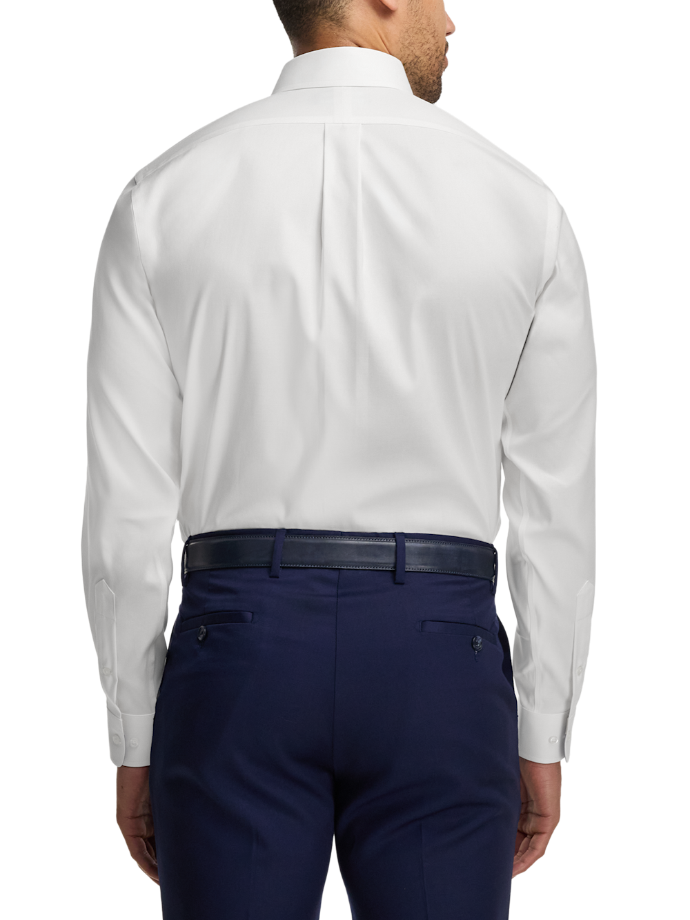 Alternate Image of Comfort Stretch Non-iron Solid Dress Shirt With Contrast Trim-4