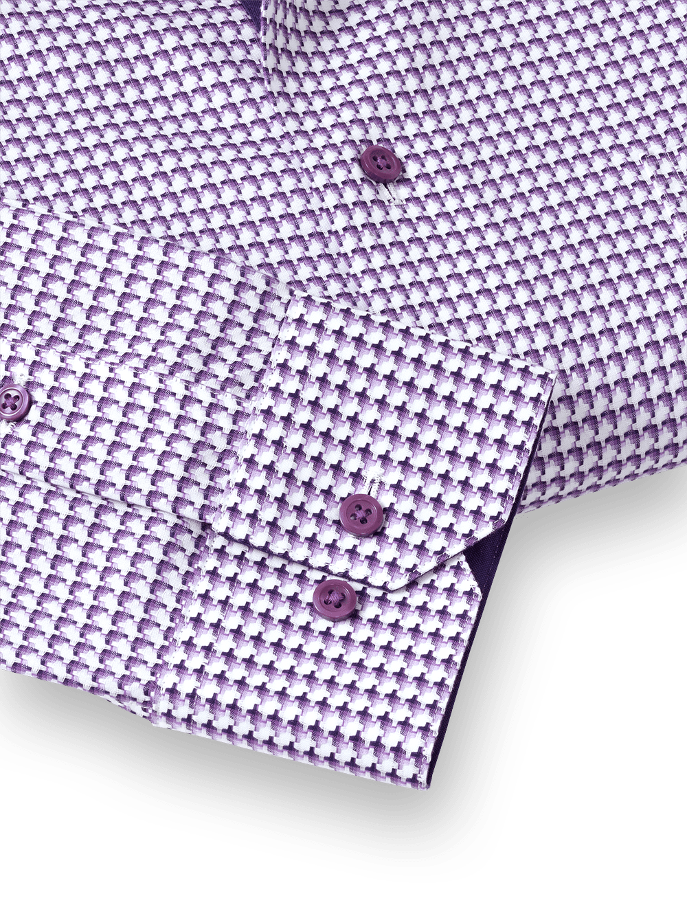 Alternate Image of Non-iron Cotton Houndstooth Dress Shirt With Contrast Trim-4
