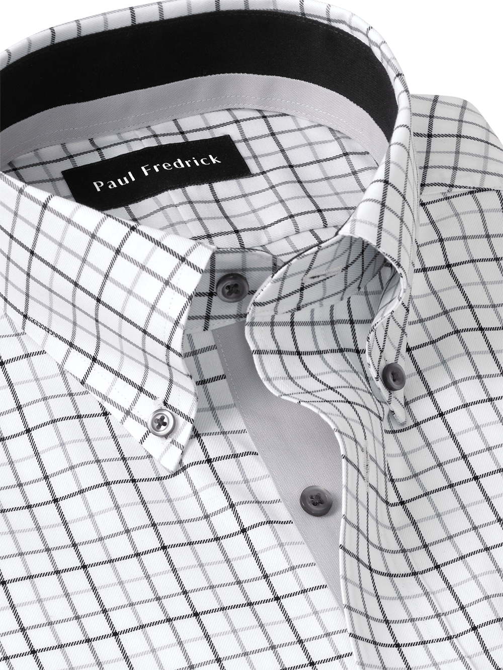Alternate Image of Non-iron Cotton Tattersall Dress Shirt With Contrast Trim-2