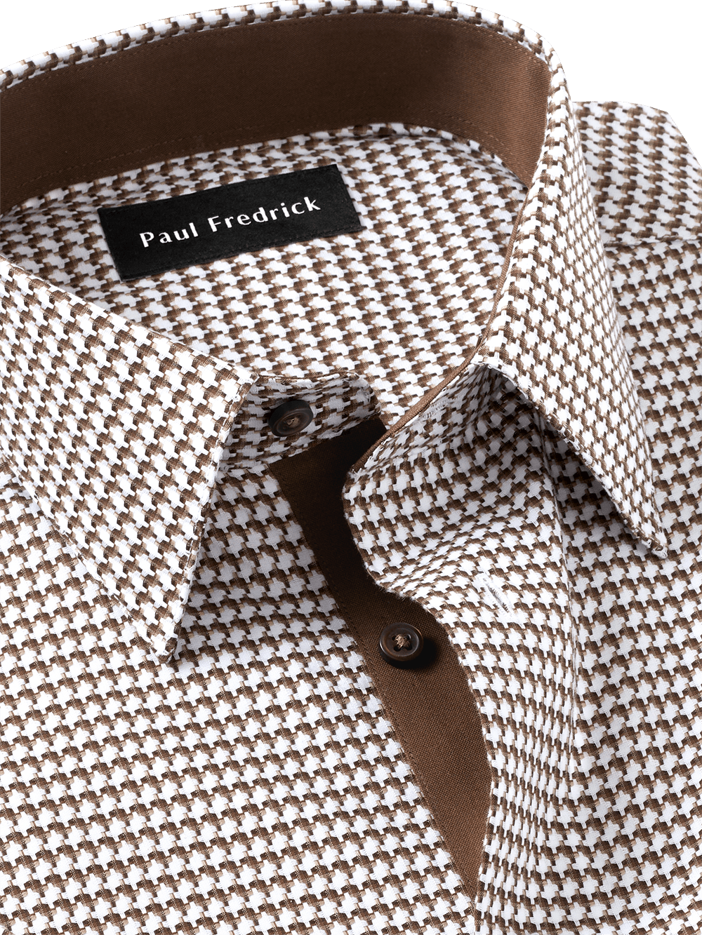 Alternate Image of Non-iron Cotton Houndstooth Dress Shirt With Contrast Trim-2