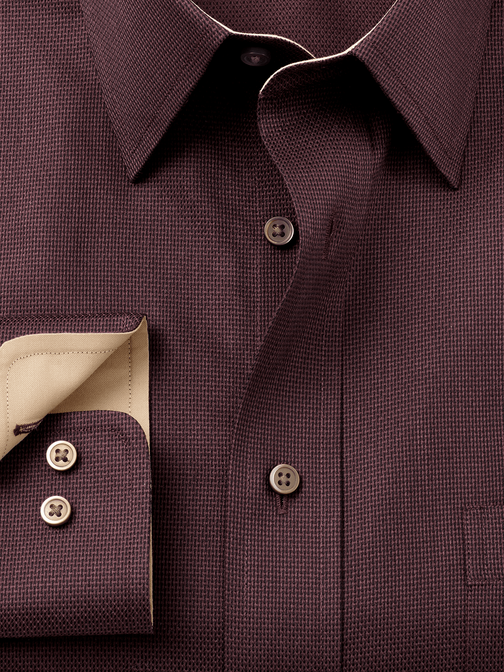 Alternate Image of Non-iron Cotton Solid Dress Shirt With Contrast Trim-2